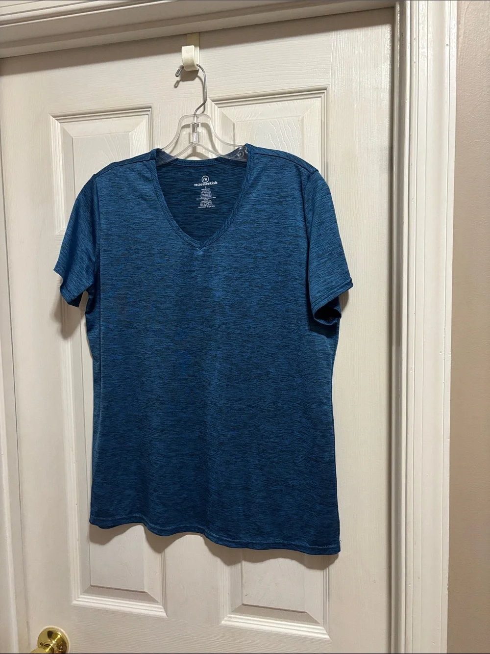 Essentials Heathered Navy V-Neck Tee